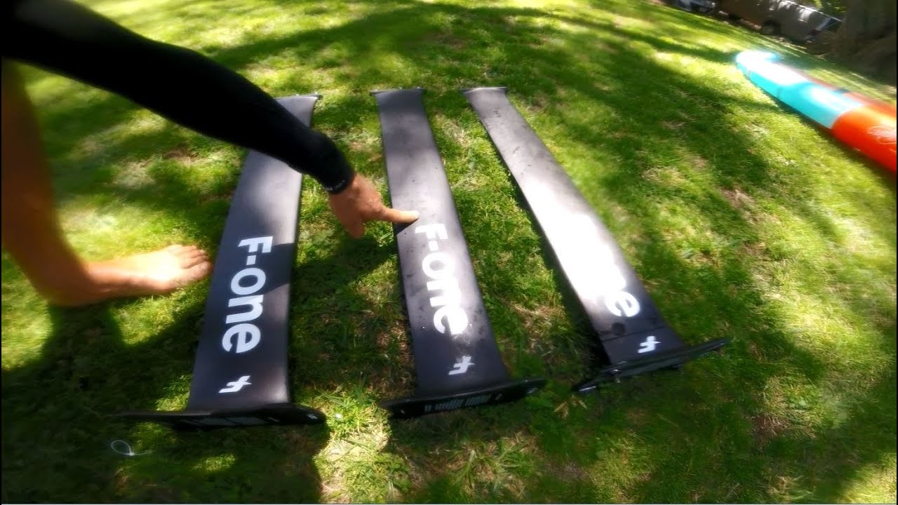 a comparison of the 85cm F-One carbon masts for wing foiling (new HM 14mm, old HM14mm and new 16mm)