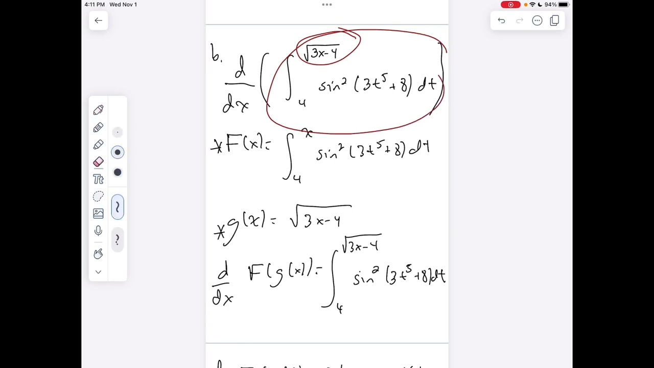 Applying the Second Fundamental Theorem of Calculus (Calculus 1)