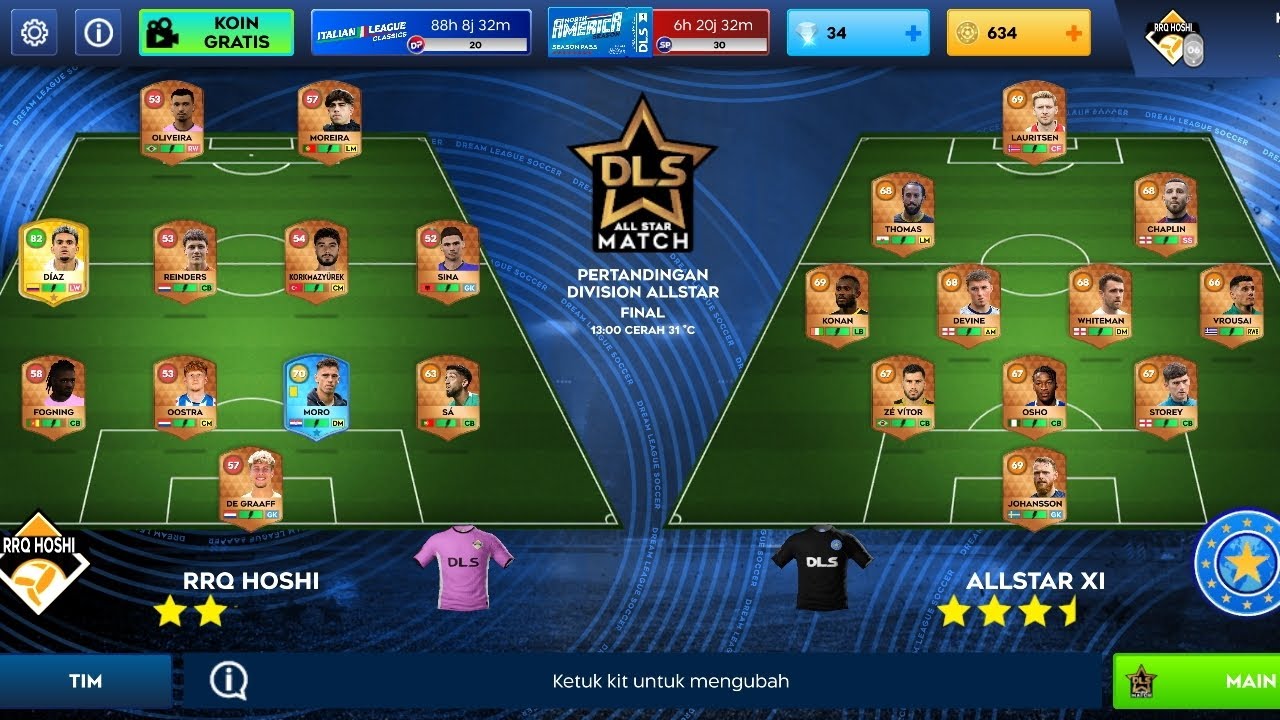 DLS 2026 | FINAL DIVISI ALL STAR | RRQ HOSHI VS ALLSTAR XI.