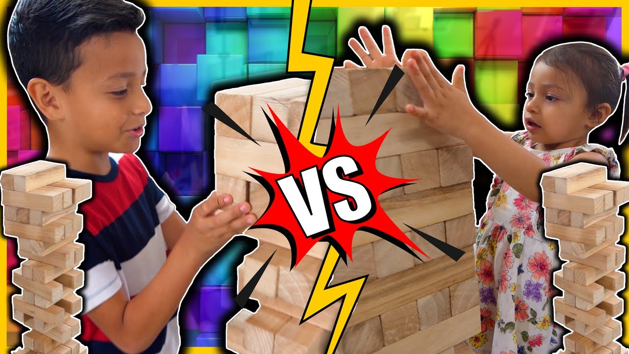 JUGANDO JENGA EN FAMILIA NIÑOS VS NIÑAS