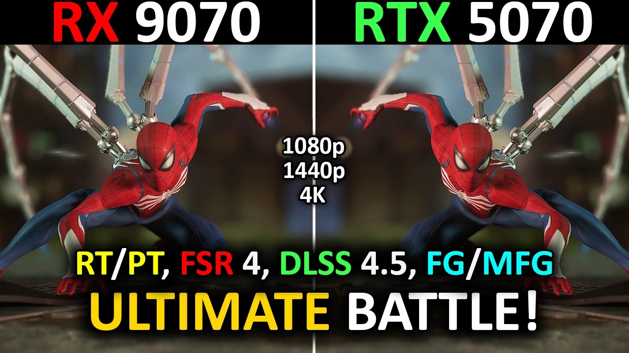 RX 9070 vs RTX 5070 | Battle on New Drivers | FSR 4 vs DLSS 4.5 | RT/PT + FG/MFG | 1080p, 1440p, 4K