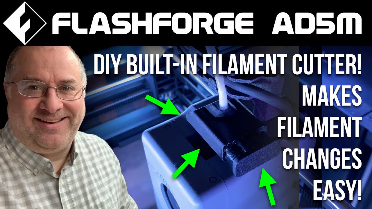 Flashforge Adventurer 5M (AD5M) Filament Cutter, compatible w DIY enclosure w my drag chain terminal