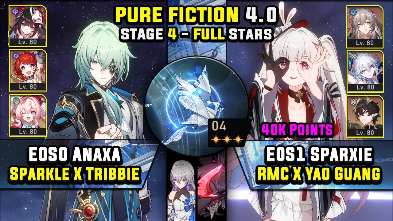 E0 Anaxa Carry & E0 Sparxie Carry W/ Yao Guang (3 Stars) Pure Fiction 4 Honkai Star Rail 4.0