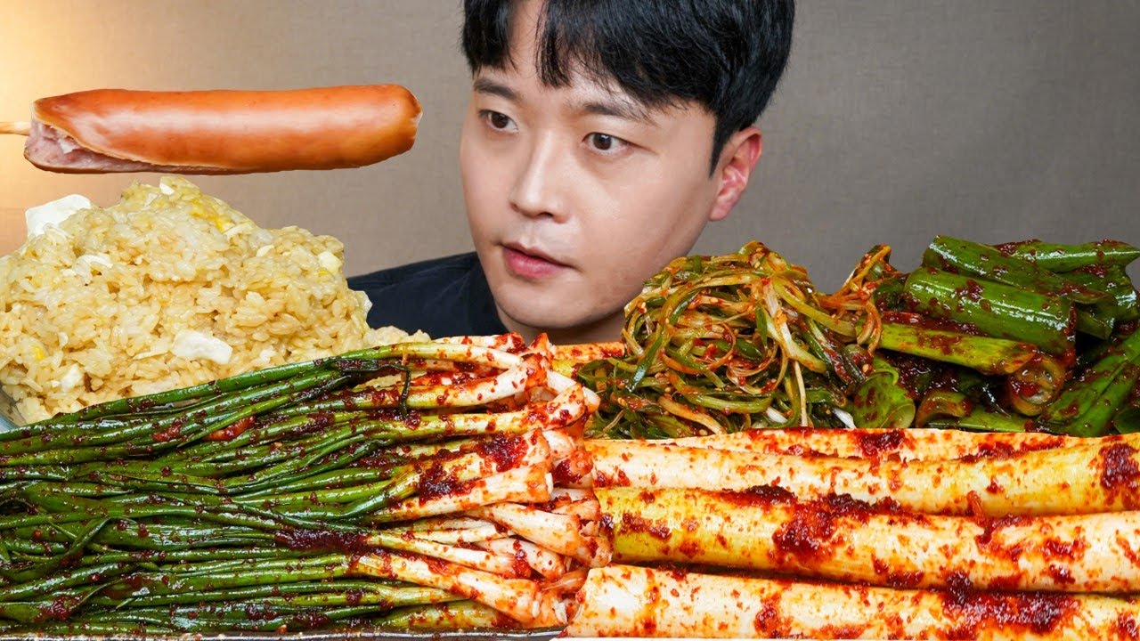 아내표 집밥🔥🔥 갓담근 파김치 통대파김치 파채무침 간장계란밥 후랑크소세지 요리 먹방 Green Onion Kimchi & Sausage ASMR MUKBANG EATING SHOW