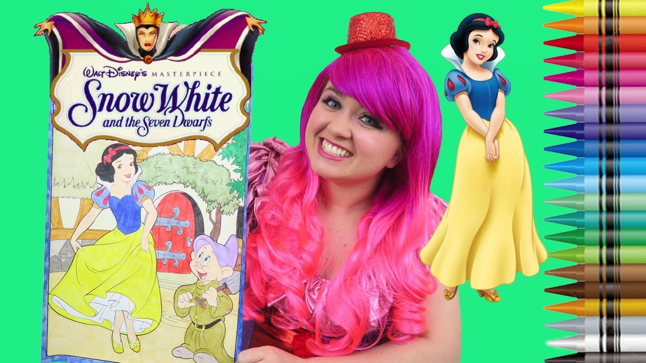 Coloring Snow White Disney Princess GIANT Coloring Book Colored Pencils | KiMMi THE CLOWN