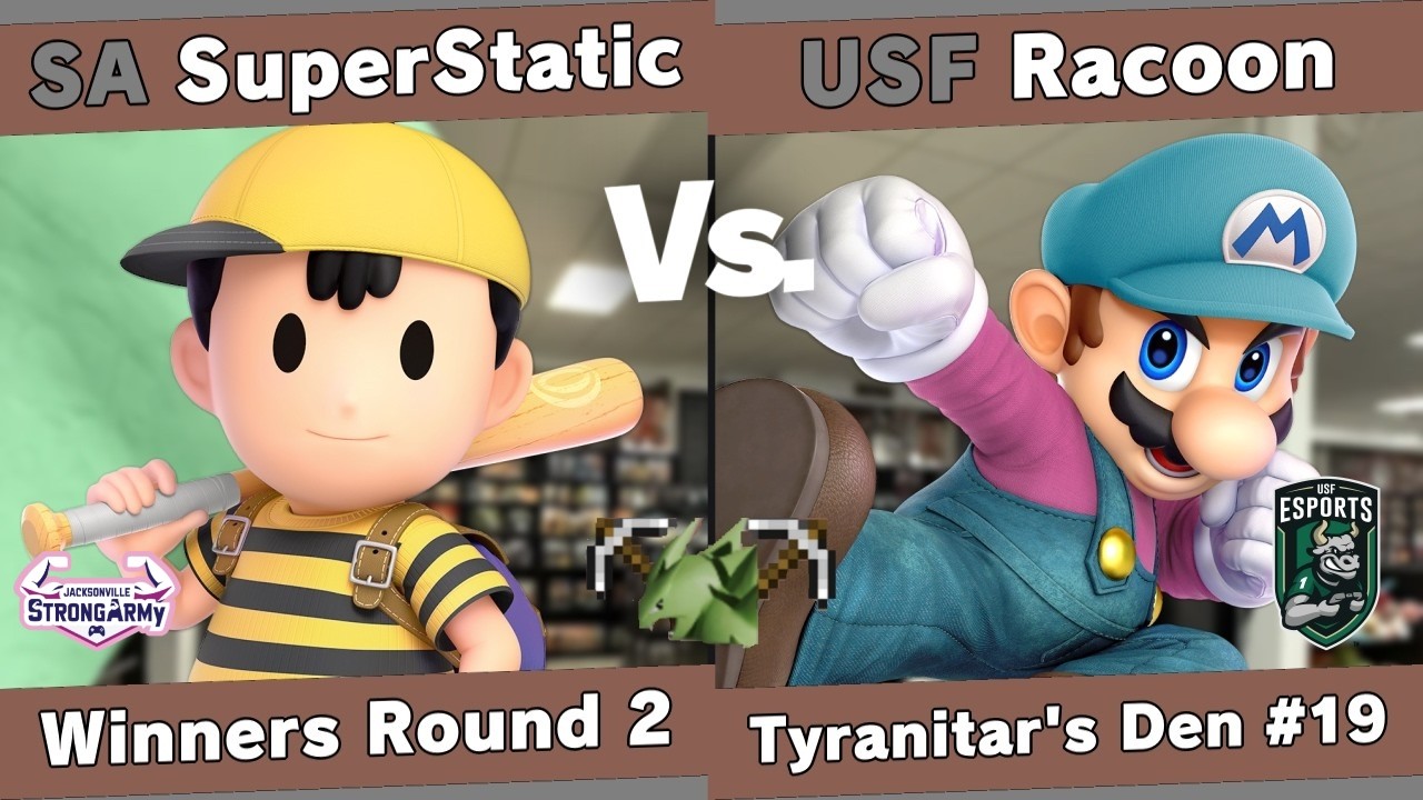 Tyranitar's Den 19 - SuperStatic (Ness, R.O.B.) vs Racoon (Mario) - Winners Round 2