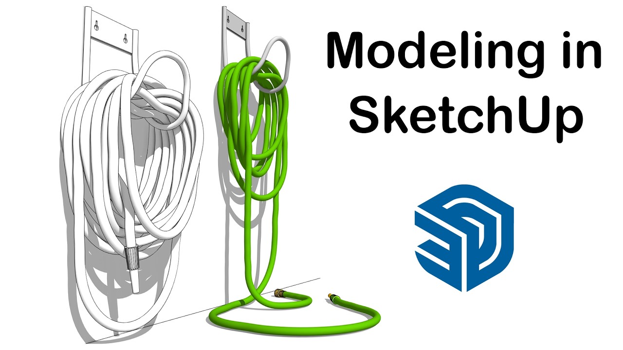 SketchUp Tutorial - Model Hoses, Wires, Ropes & Chains Along Curved Paths