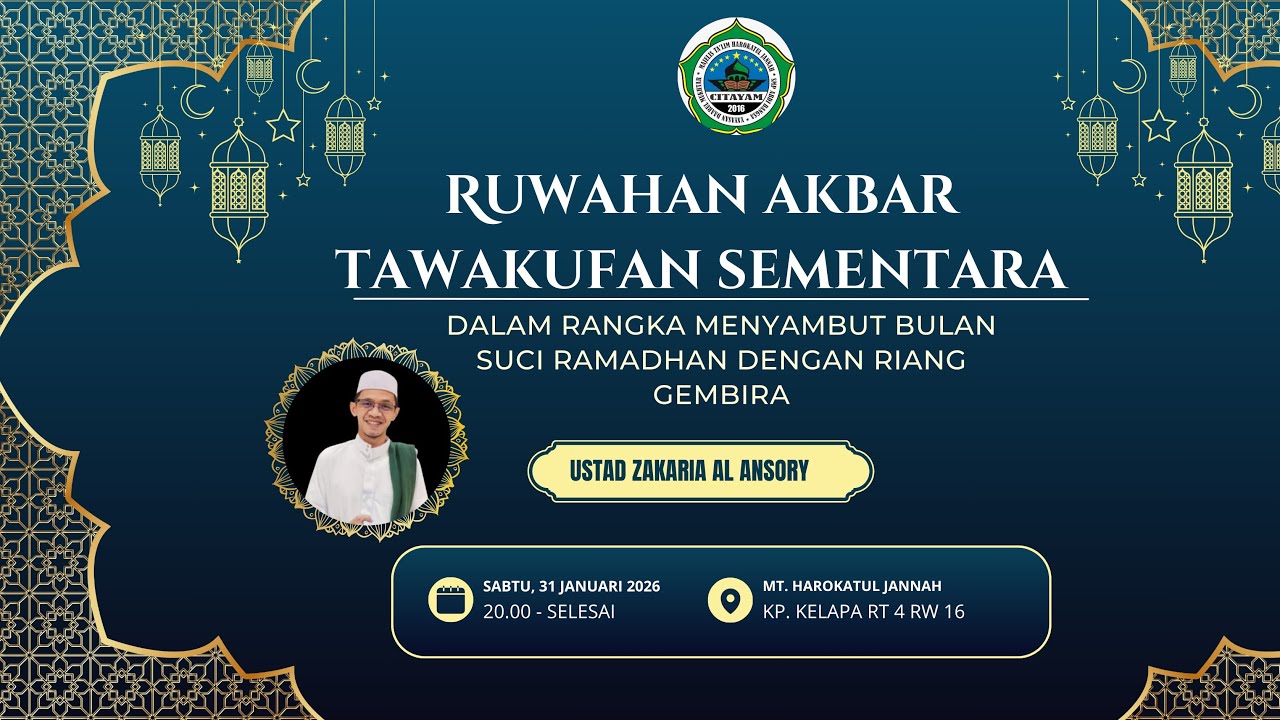 RUWAHAN AKBAR DAN TAWAQUFAN SEMENTARA BERSAMA USTAD ZAKARIA AL ANSORY #livesekarang!