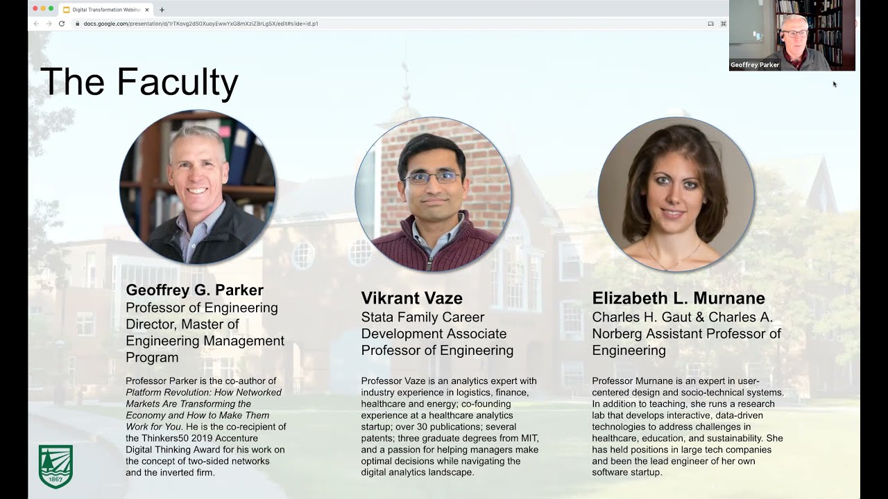 Dartmouth Digital Transformation Certificate Webinar