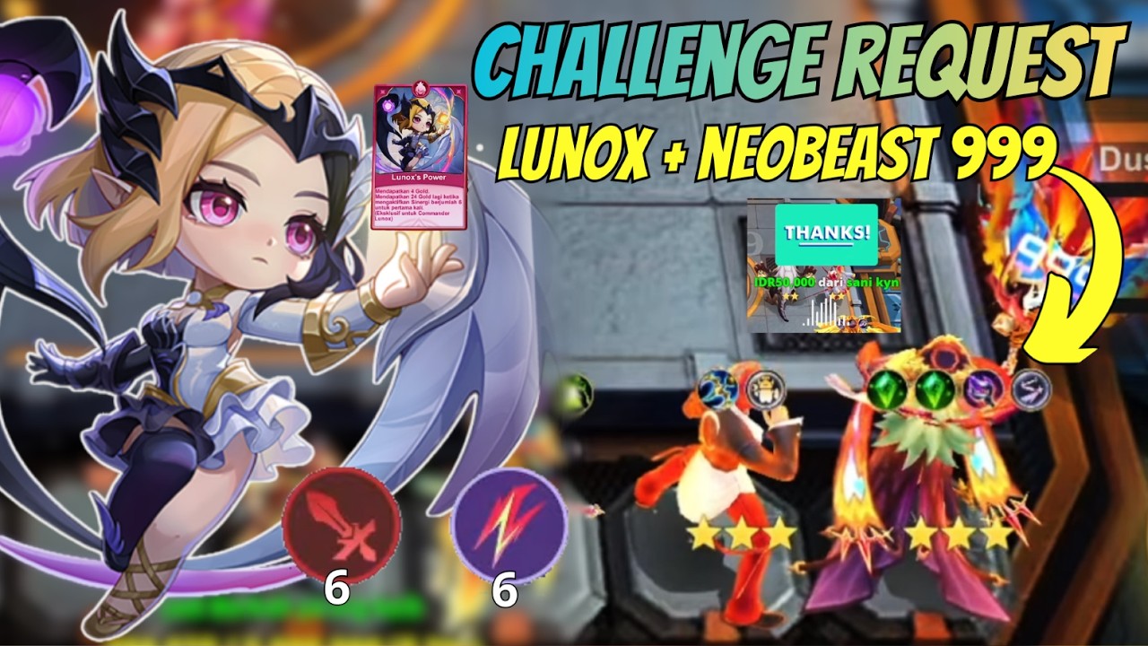 DI TANTANG LUNOX + NEOBEAST 999 ?! 😱 EZ BROO !! 🥶 Magic Chess Go Go