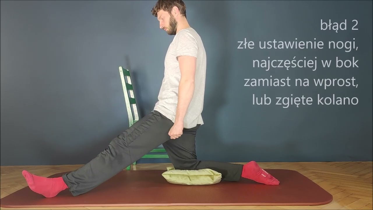 #10 odbudowa kręgosłupa lędźwiowego - rozciąganie grupy kulszowo goleniowej w klęku jednonóż