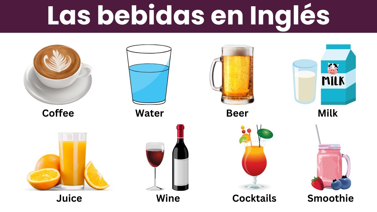 17 Nombres de bebidas en inglés | Vocabulario en inglés