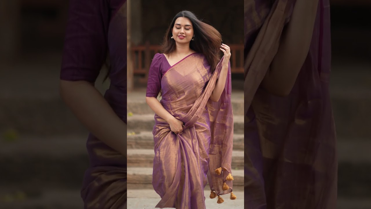 Himani Tissue Cotton Saree | Pure Plain Handloom Tissue Cotton Saree - I Love Sarees #shorts