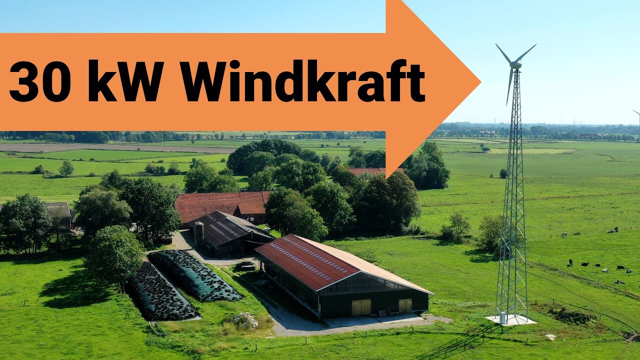 Windanlage fürs Gewerbe: Landwirt spart Stromkosten [30 kW Praxisprojekt]