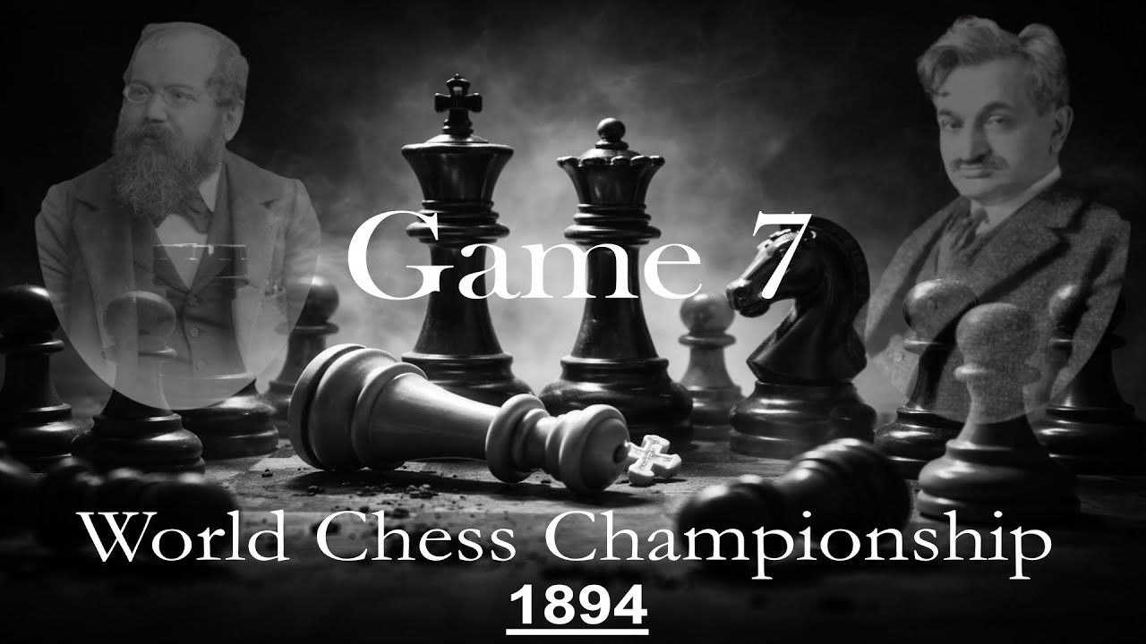 Chess WCC 1894 Lasker E. vs. Steinitz W., Game 7, Score 2-2, #chess  #Lasker #Steinitz #worldchess