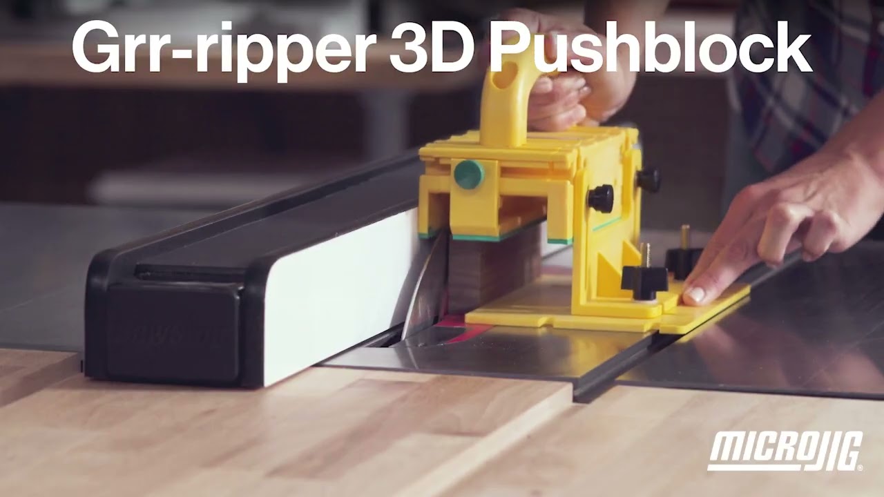 The Grr-ripper 3D Pushblock protects your hands and prevent kickback on the Table Saw!