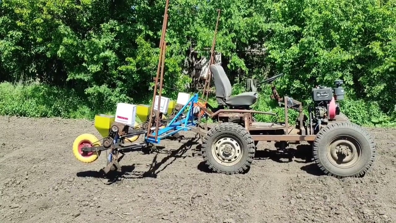 пробний посів гарбуза. вакуумна сівалка з внесенням добрив.