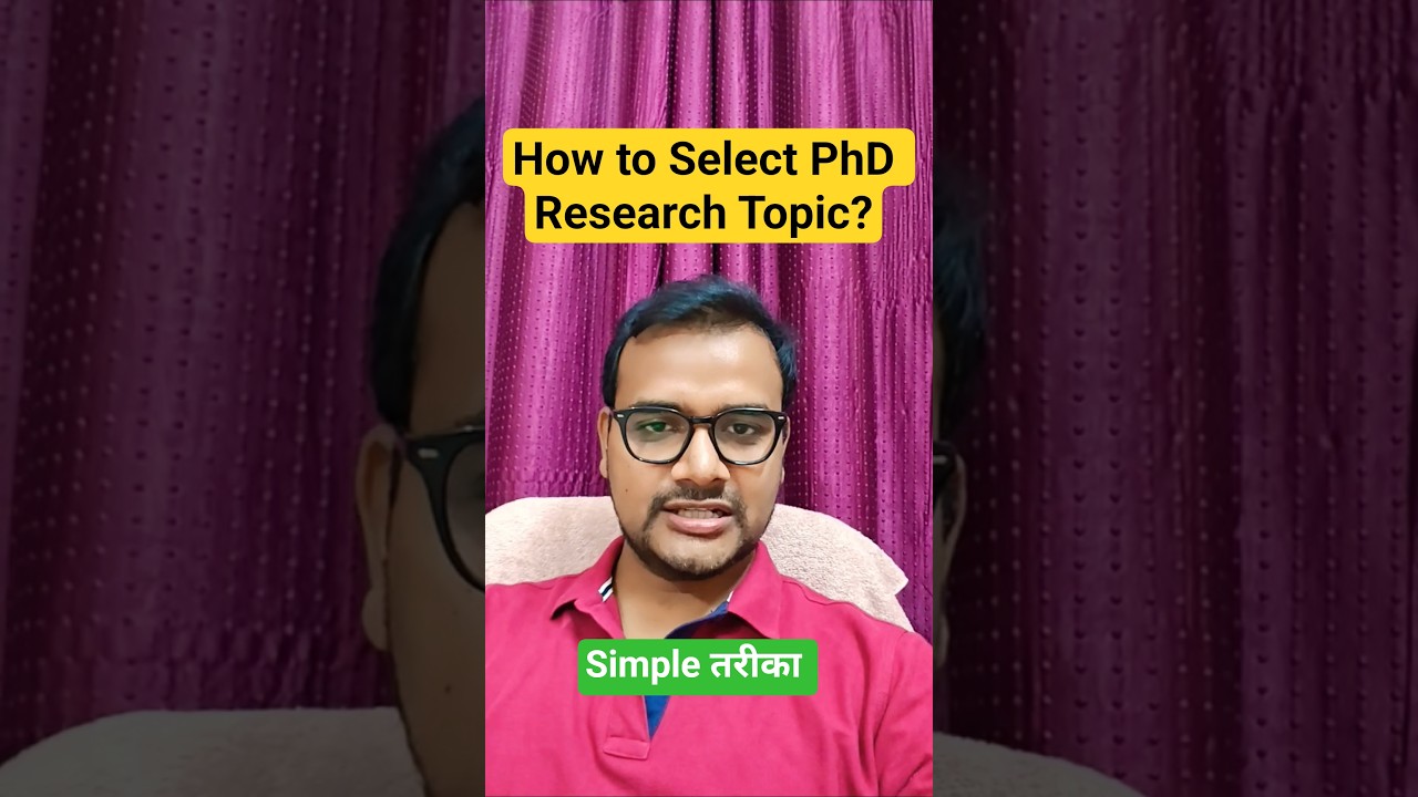 How to Select a PhD Research Topic #shorts #phd #ugcnet #phdadmission #phdlife #phdinterview #nta