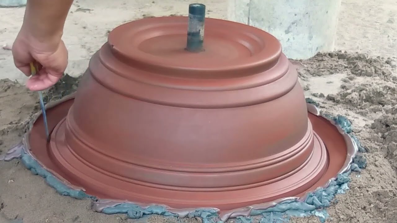 40H, CHẬU 40CM LỌT LÒNG CAO 20 CM. D40H20CM. HOW TO MAKE MINI CEMENT POT 40 CM. 40 CM CEMENTO POT.