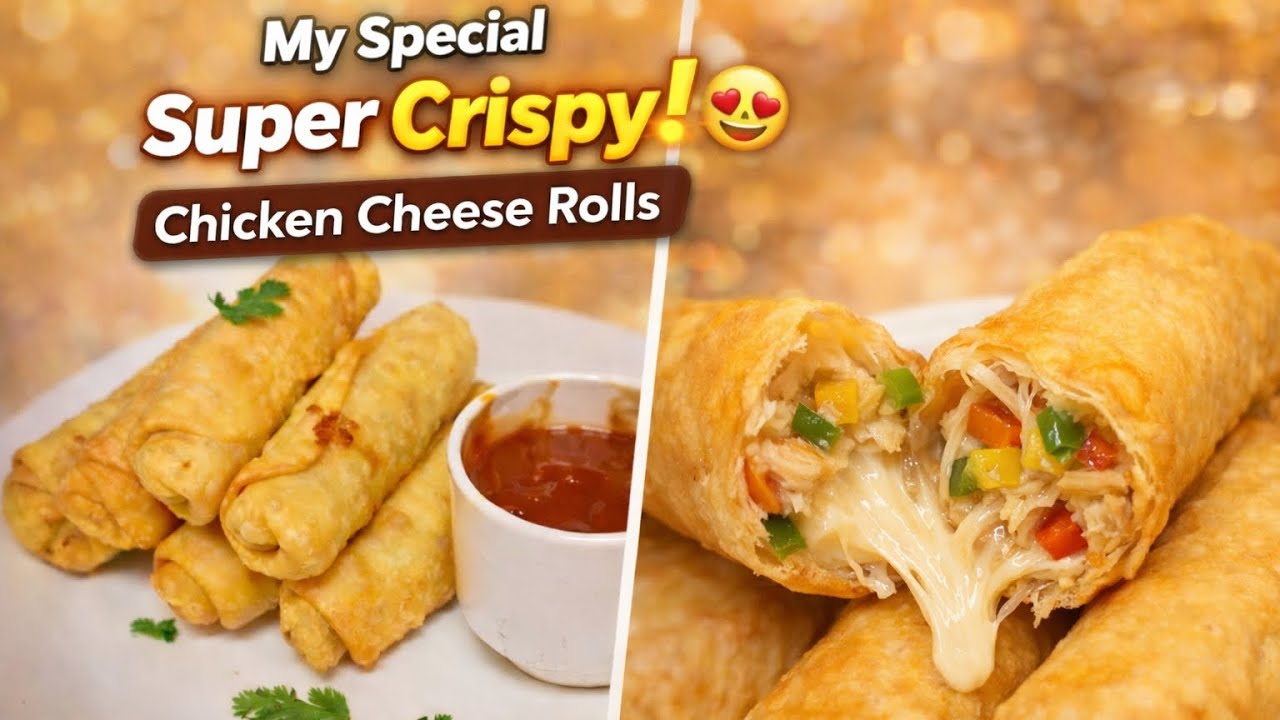 Rolls Itne Crispy Ke Har Bite Mein Cheese Ooze! – مزیدار چکن چیز رولز