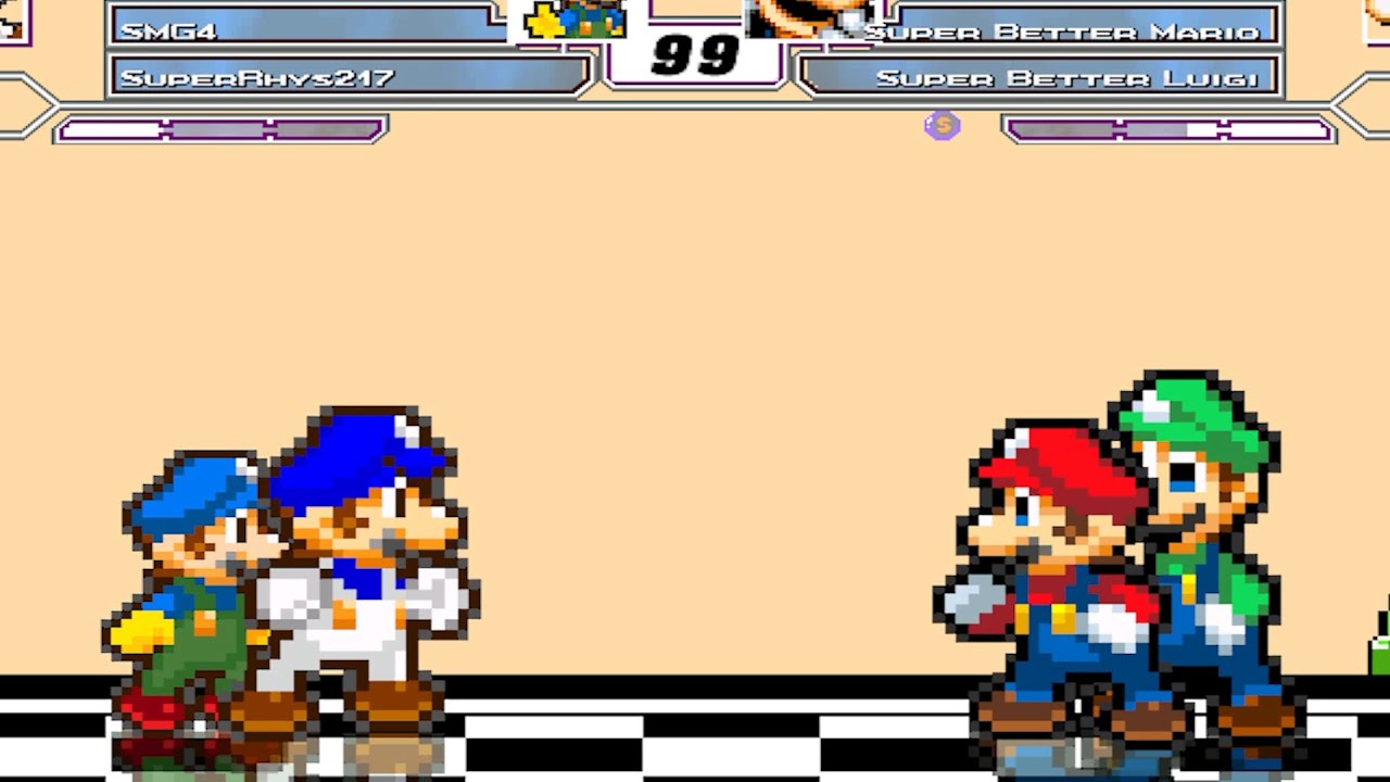 SMG4 (SuperRhys217) and SuperRhys217  VS  Super Better Mario and Super Better Luigi | Best of 3