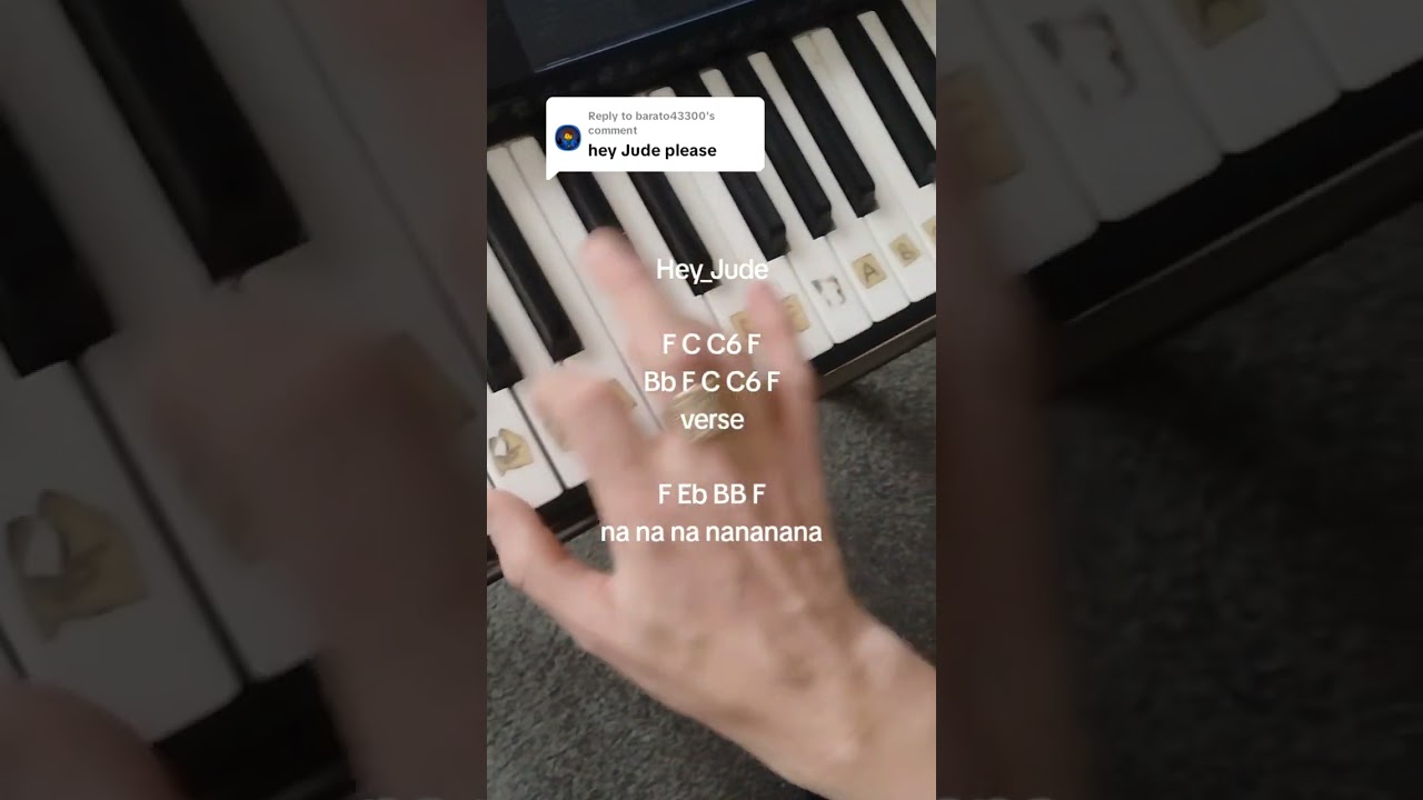 Hey Jude by The Beetles playing chords on the piano 🎹