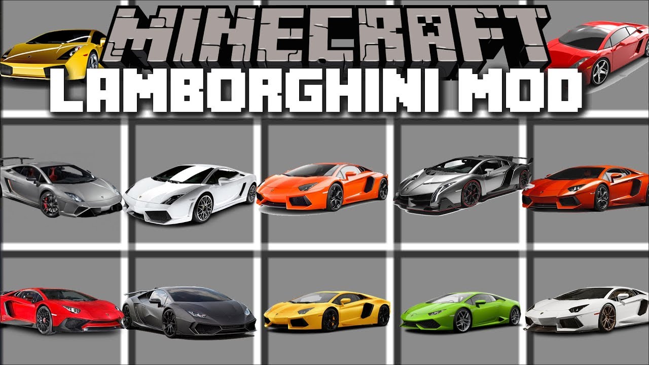 Minecraft LAMBORGHINI MOD / DRIVE FAST CARS AND BECOME RICH IN MINECRAFT!! Minecraft
