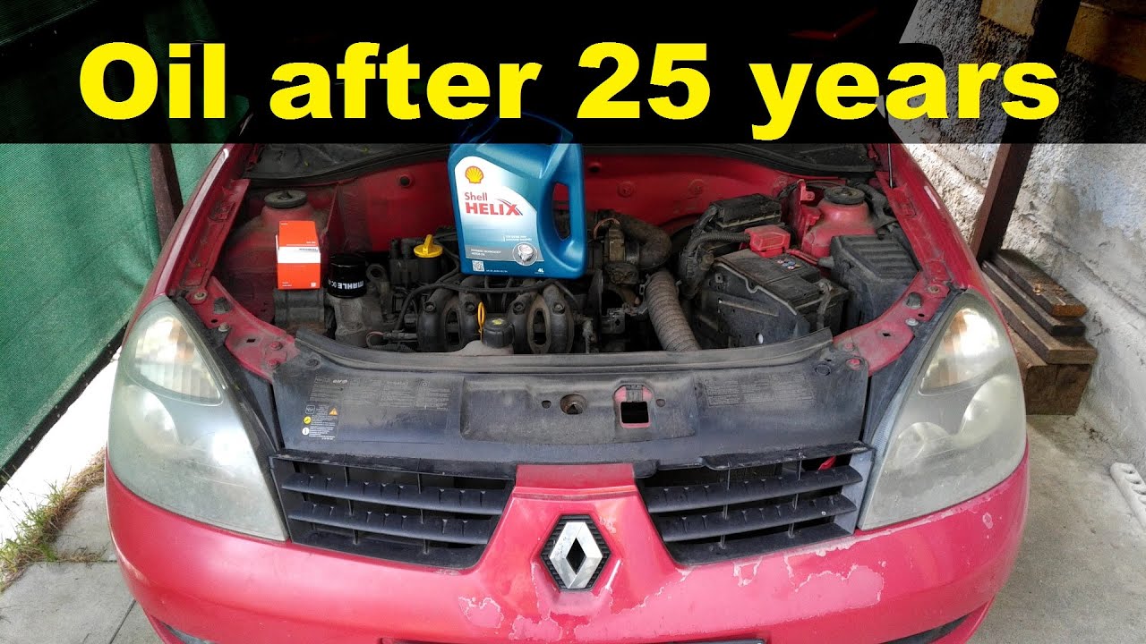 Oil change after 25 years / Výměna oleje po 25 letech - Renault Clio II 1.2i