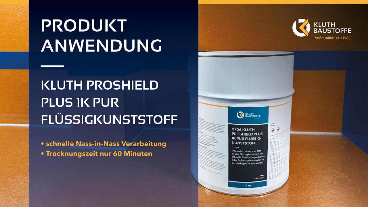 Schnelle Nass-in-Nass Abdichtung in nur 60 Minuten Trocknungszeit | KLUTH PROSHIELD PLUS
