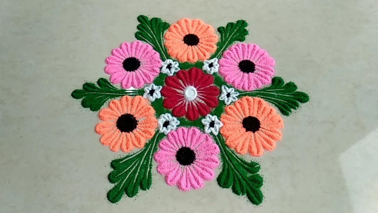Easy rangoli design with bangles