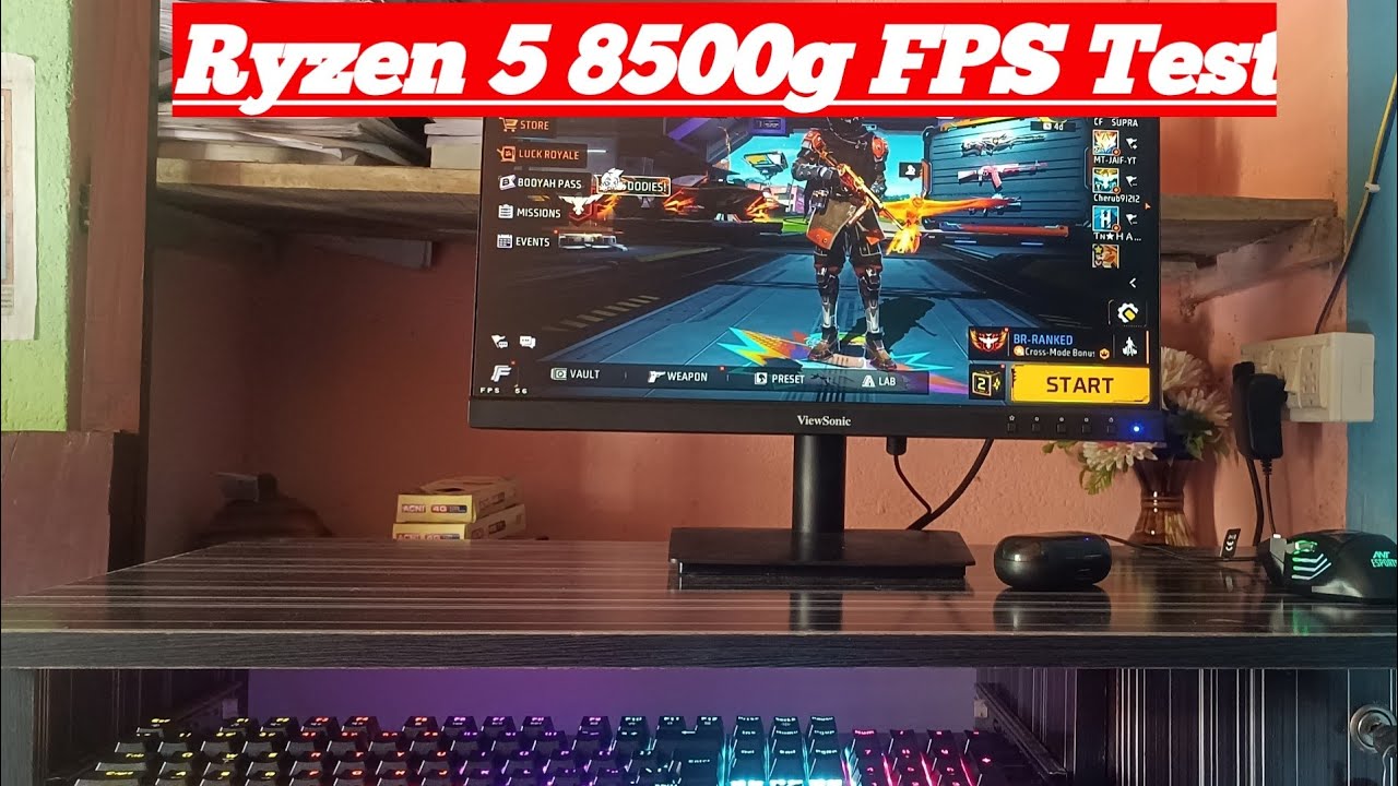 Free Fire FPS Test on Ryzen 5 8500G Without GPU | A6k Gamarz