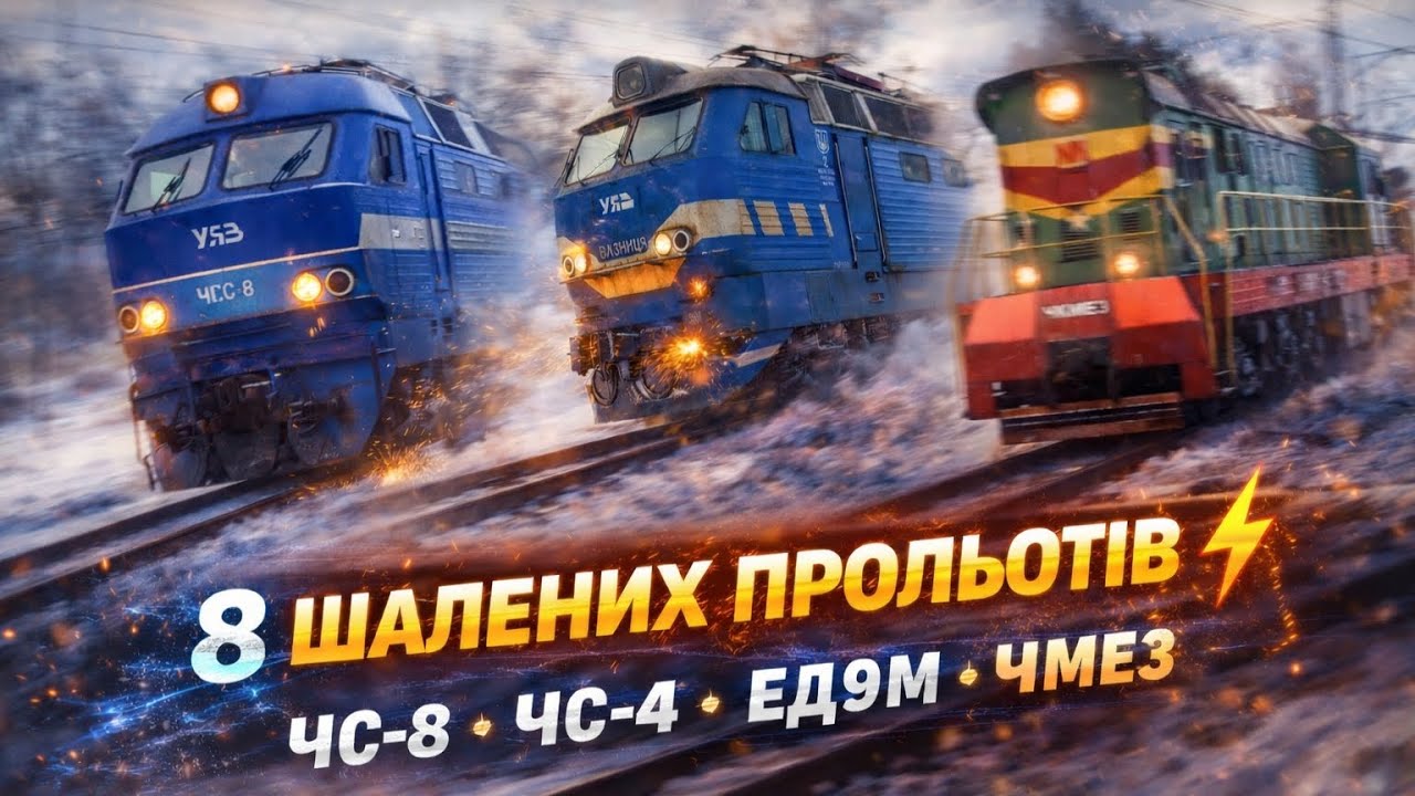 👉 8 ШАЛЕНИХ ПРОЛЬОТІВ ⚡ ЧС-8, ЧС-4, ЕД9М, ЧМЕ3 | 8 Trains in One Day — TOO Close for Comfort ⚡