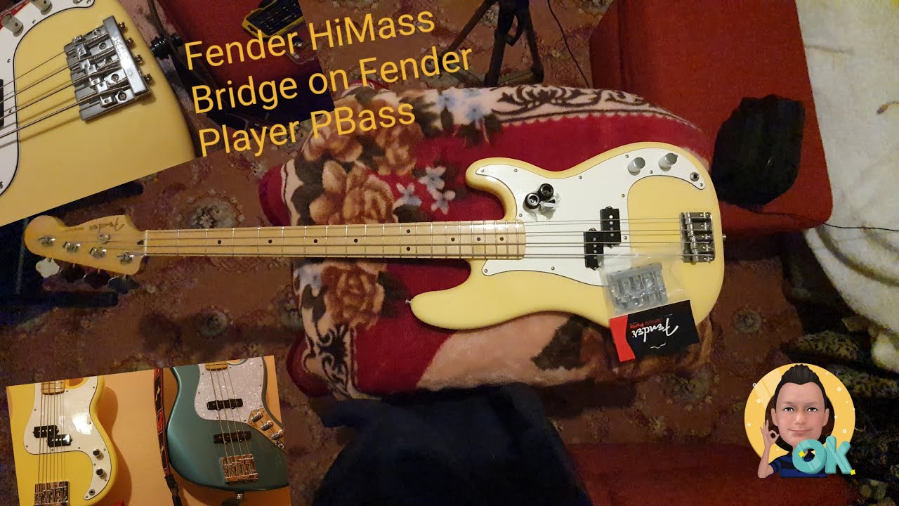 Fender HiMass Bridge and Strap Locks Installation & Sound demo Fender Pbass Buttercream#FenderBass