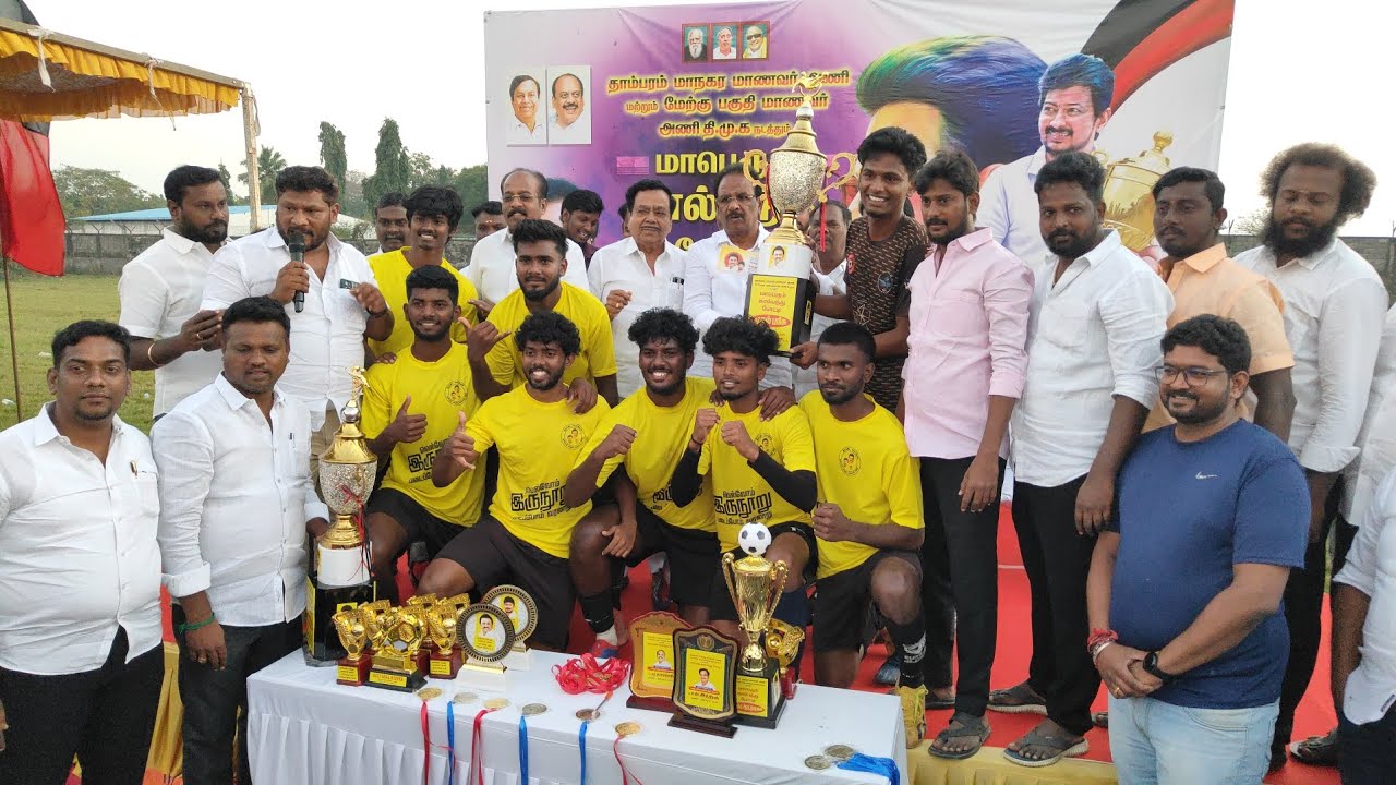 தாம்பரம் மாணவரணி மற்றும் தாம்பரம் மேற்கு பகுதி மாணவரணி சார்பில் மாபெரும் கால்பந்து போட்டி நடைபெற்றது