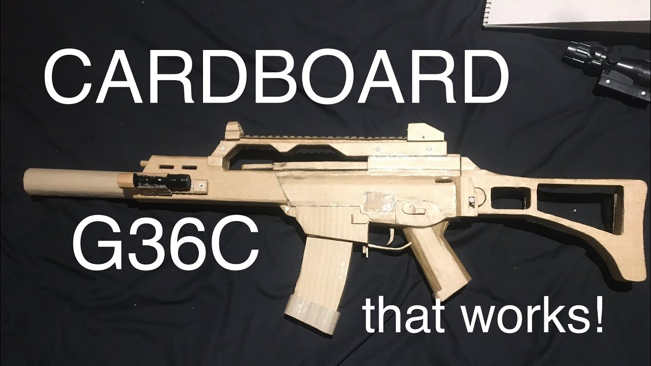 my cardboard PUBG H&K G36C that works!!