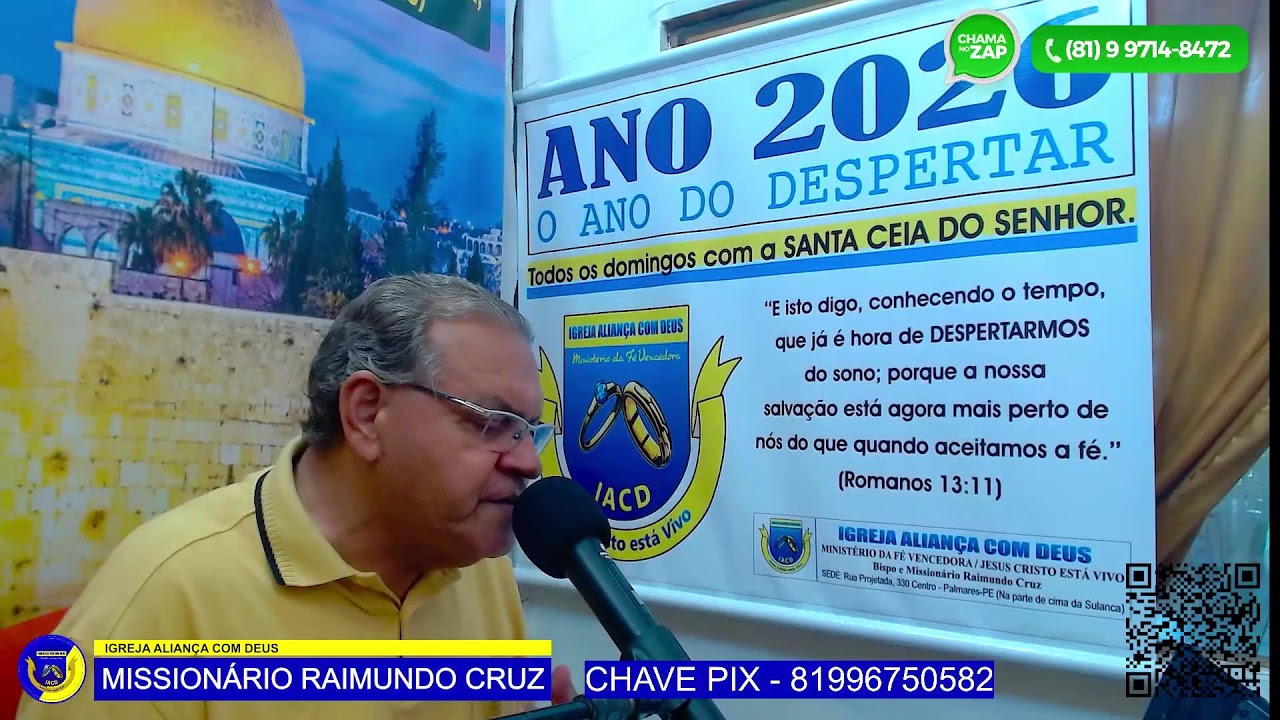 Transmissão ao vivo do Missionário Raimundo Cruz