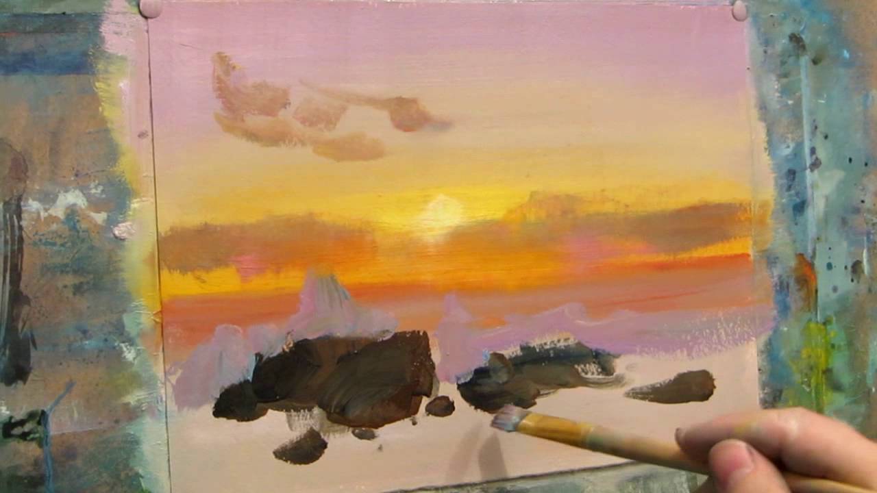 Oil painting. Seascape. Morning. Part 1.