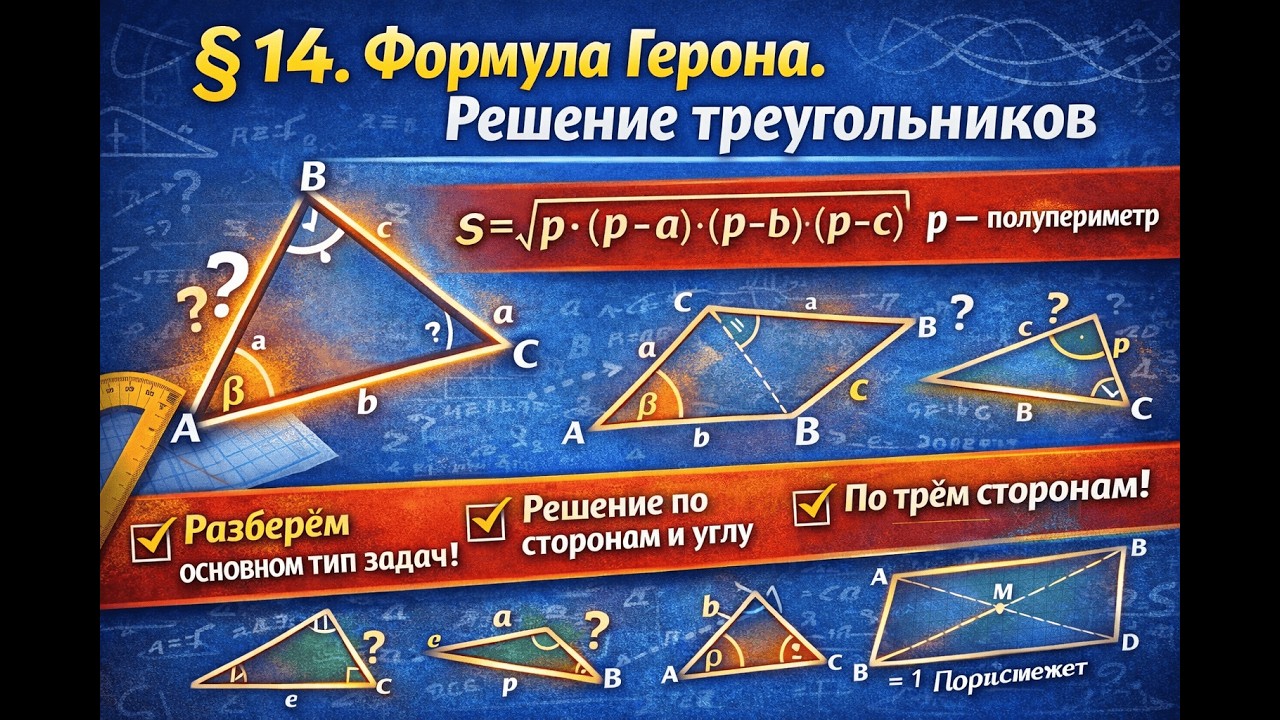 § 14  Формула Герона  Решение треугольников