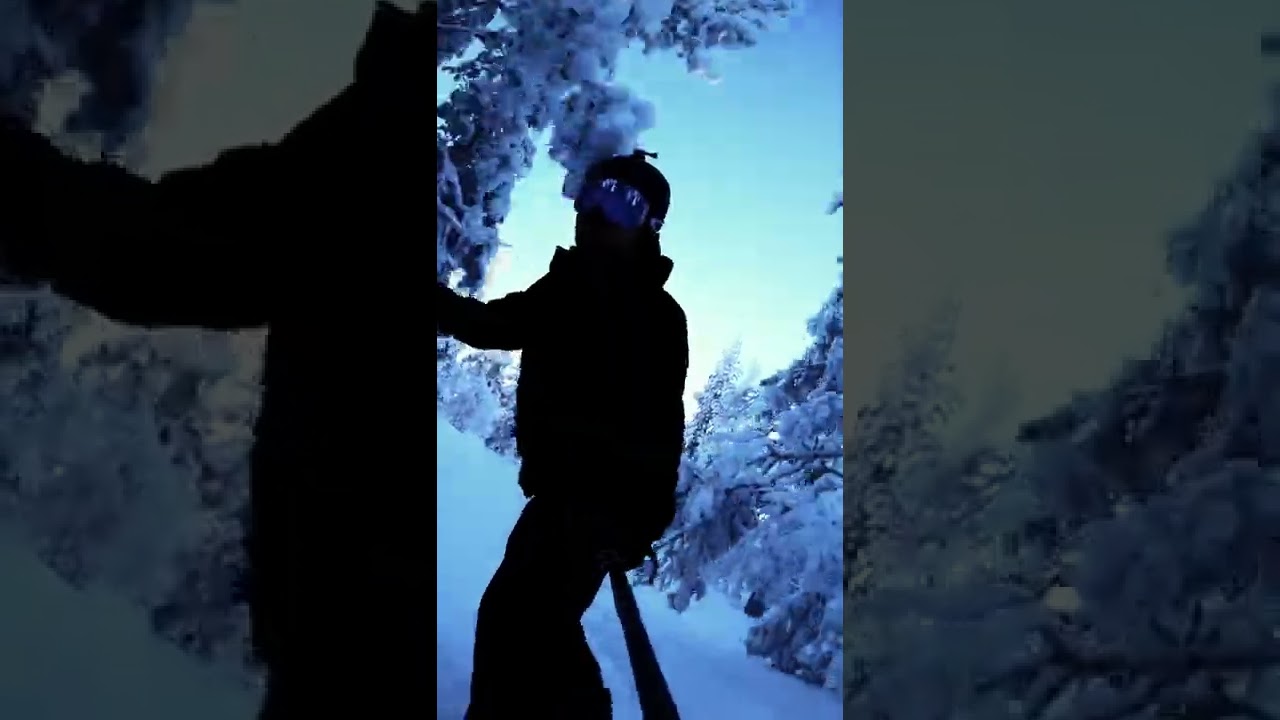 #freeriding at #Pyh&auml;tunturi #finland #snowboarding #offpiste #winter #adventures #freeride