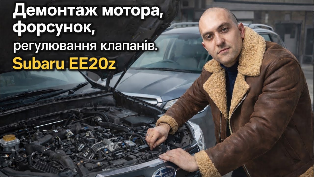 Демонтаж мотора, форсунок, регулювання клапанів Subaru Дизель EE20