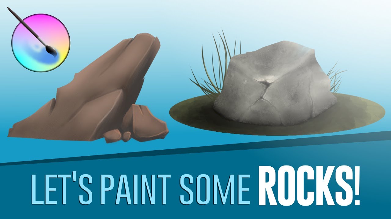 | Krita Speedpaint | Let's Sketch and Paint some Rocks!
