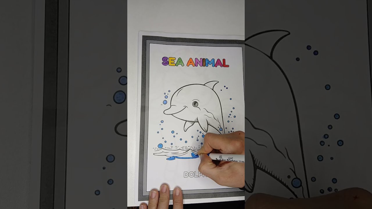 تلوين دولفين للأطفال 🐬🎨 | تعلم الألوان بطريقة ممتعة