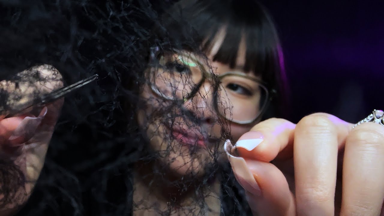 ASMR Plucking Out Spider Webs From Your Eyes 🕸️ (mouth sounds)