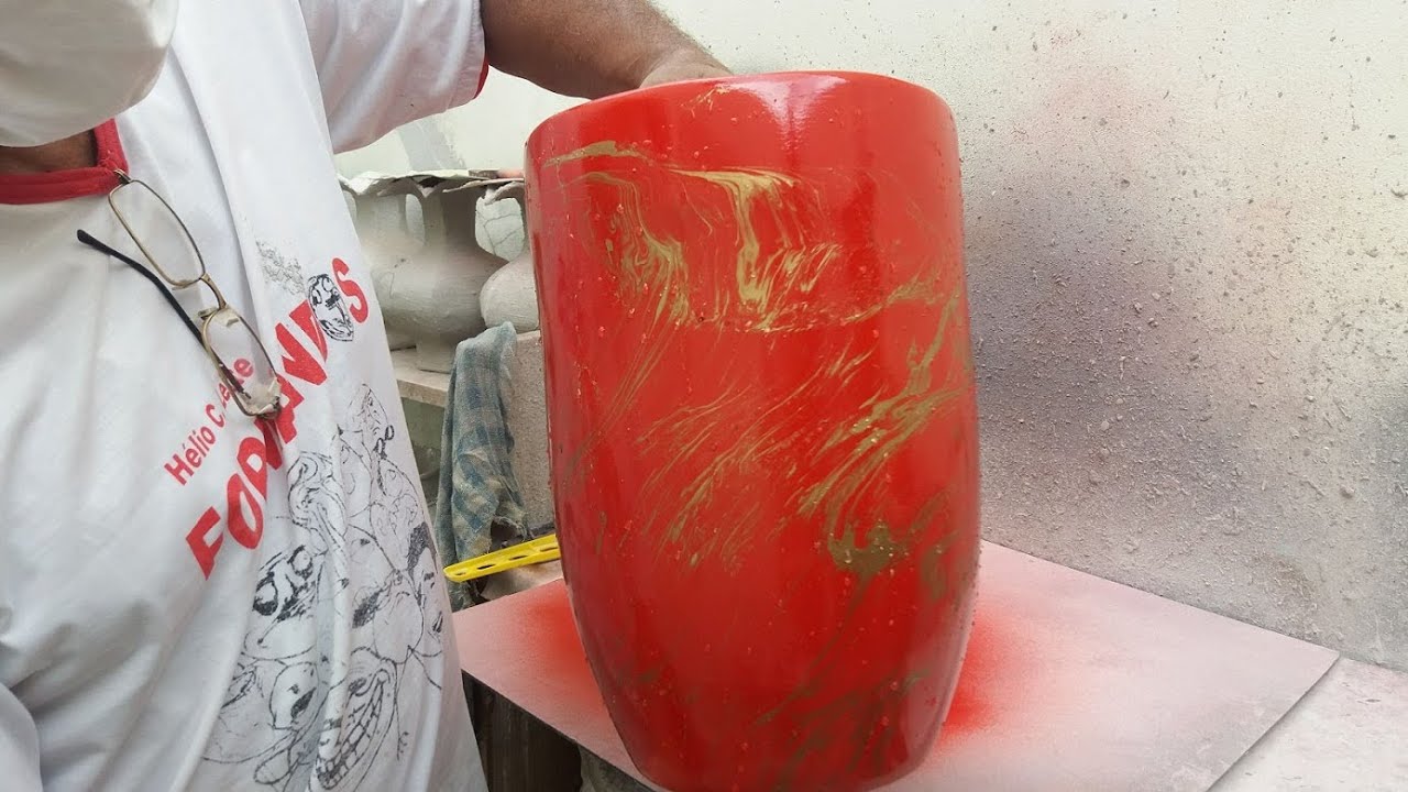 VASOS DE CIMENTO EFEITOS MARMORIZADOS VIDEO 3 MODELO R09