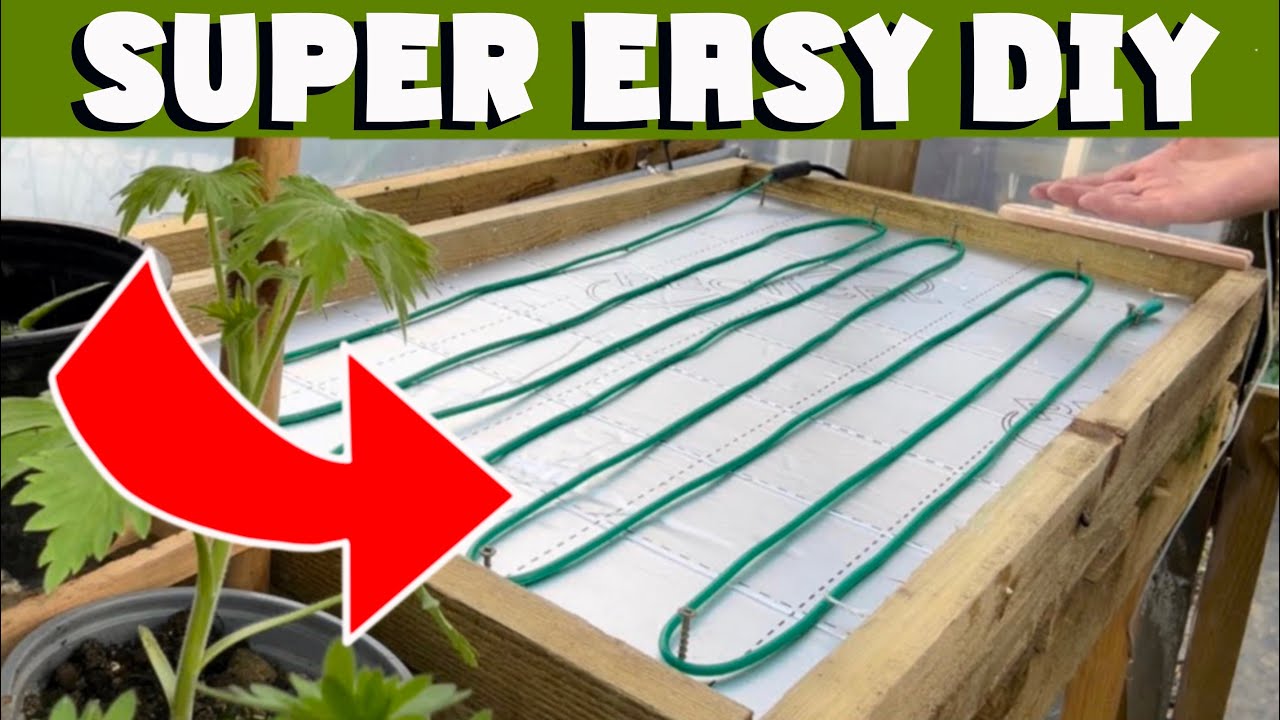 SUPER EASY DIY Heated seed propagator table for greenhouse. Less than HALF A DAY weekend project