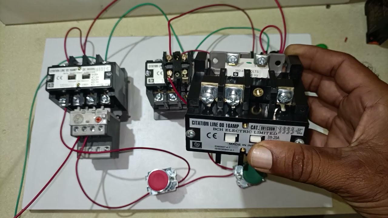 star delta starter control wiring, ( kannada)