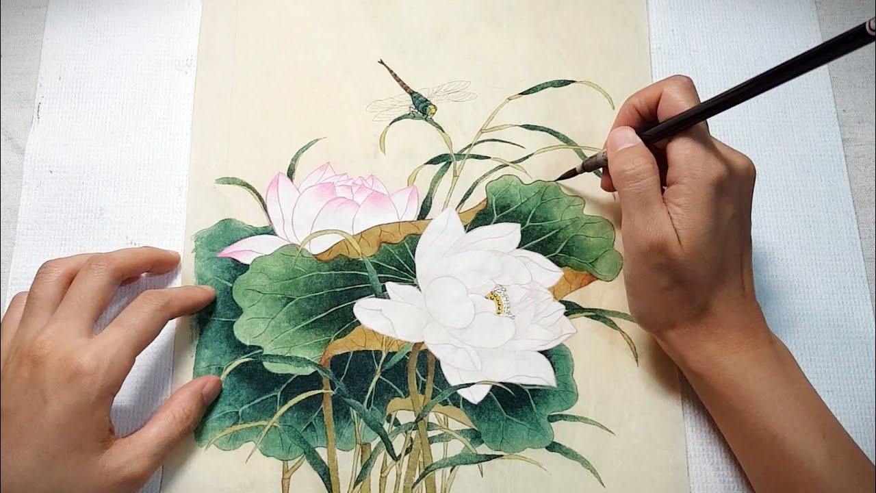 [민화] 연화도 - 연꽃과 잠자리(2/2) Lotus & Dragonfly