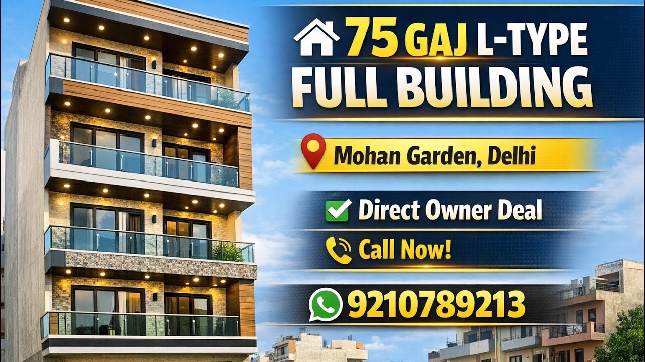 75 gaj Ltype corner | jad se makan in delhi G+4 independent house for sale 9210789213