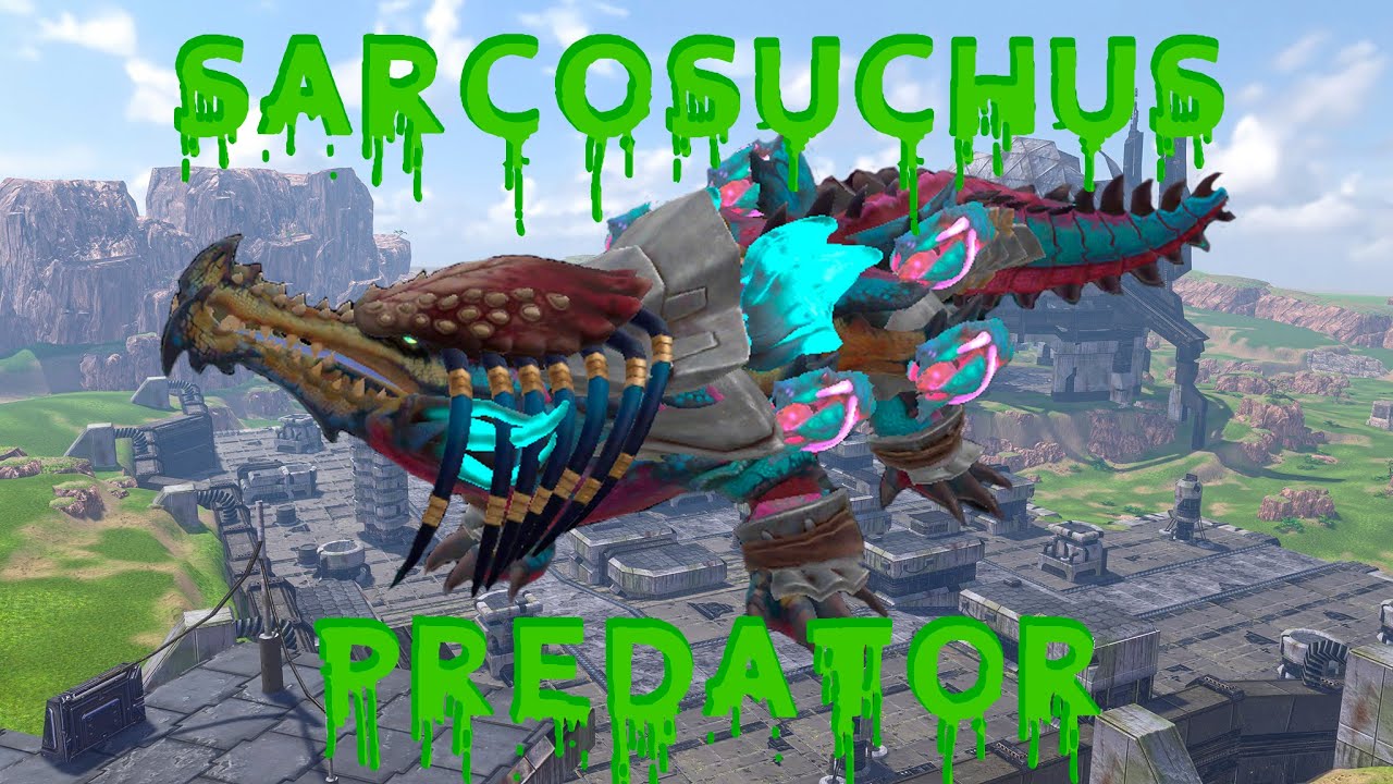 JMW. Dino War - Sarcosuchus PREDATOR with chupacabra
