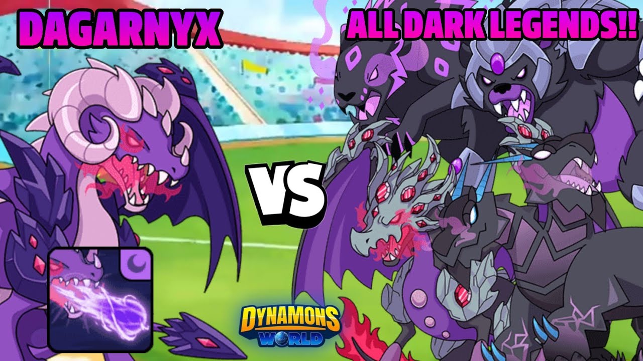DAGARNYX VS ALL DARK LEGENDS | DYNAMONS WORLD | #dynamonspromax #newdynamons#gaming #dragon#gameplay